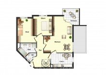 Grundriss EG Wohnen wie im eigenen Haus: 4-Zimmer-Eigentumswohnung mit Garten und Terrasse