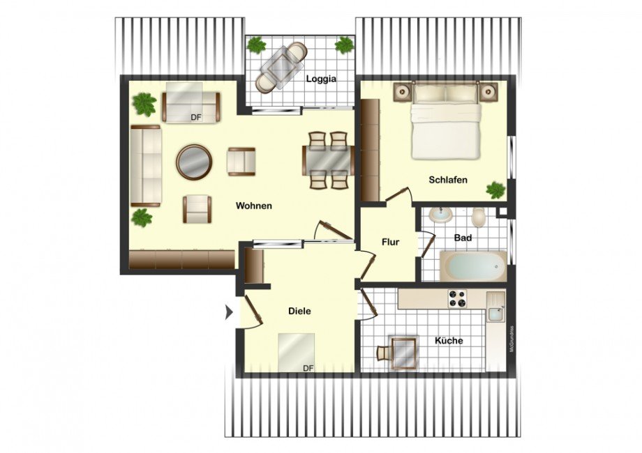Grundriss_Trinitatisweg Dachgeschosswohnung Braunschweig / Schapen