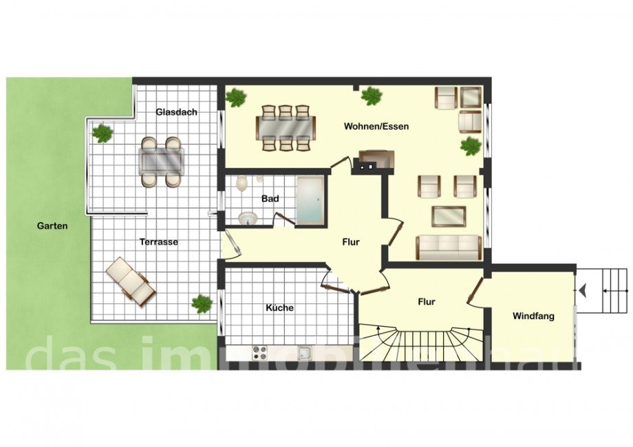 Grundriss EG Reihenhaus Braunschweig / Thune