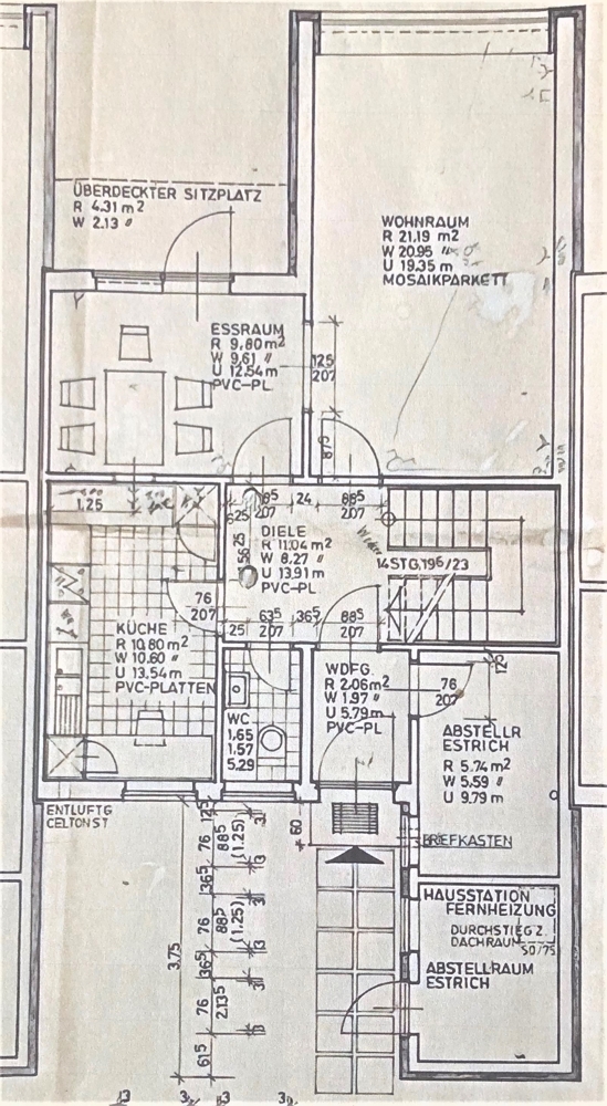 Grundriss EG Reihenmittelhaus Braunschweig / Schwarzer Berg
