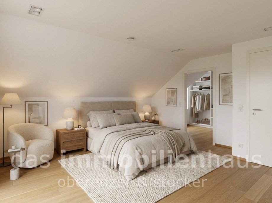 Schlafzimmer - KI m�bliert Einfamilienhaus Braunschweig