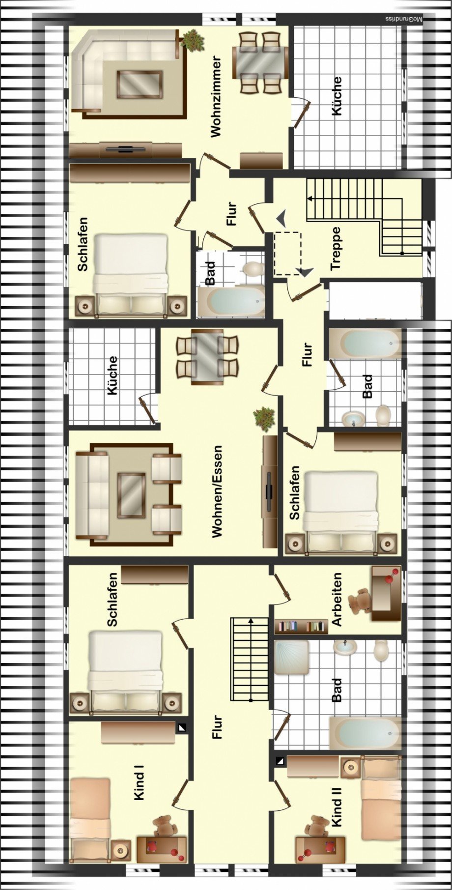 Grundriss Obergeschoss Haus Warberg