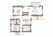 Grundriss Erdgeschoss Schmied-Bungalow! Mit wundersch�nem Garten und Teich (renovierungsbed�rftig)