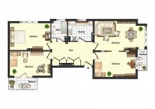 Grundriss Exposee 4-Zimmer Wohnung im �stlichen Ringgebiet mit zwei Balkonen u. Stellplatzoption