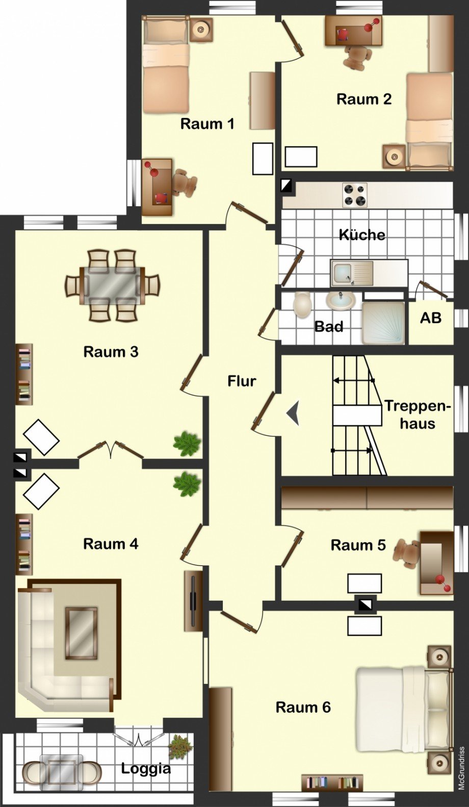 Grundriss Expose Dachgeschosswohnung Braunschweig