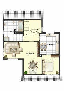 Grundriss Obergeschoss 2-Familienhaus-Doppelhaush�lfte mit Garage an der K�lberwiese