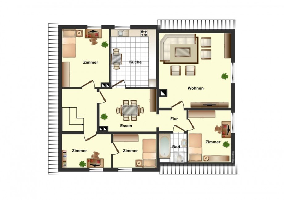 Grundriss DG (Nicht ma�stabsgerecht. F�r Fl�chenma�e wird keine Garantie gegeben) Haus Meine / Bechtsb�ttel