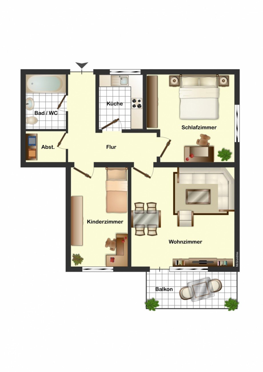Grundriss Etagenwohnung Wolfenb�ttel