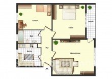 Grundriss Expose Gro�e 3 Zimmer Wohnung  in BS-Wenden