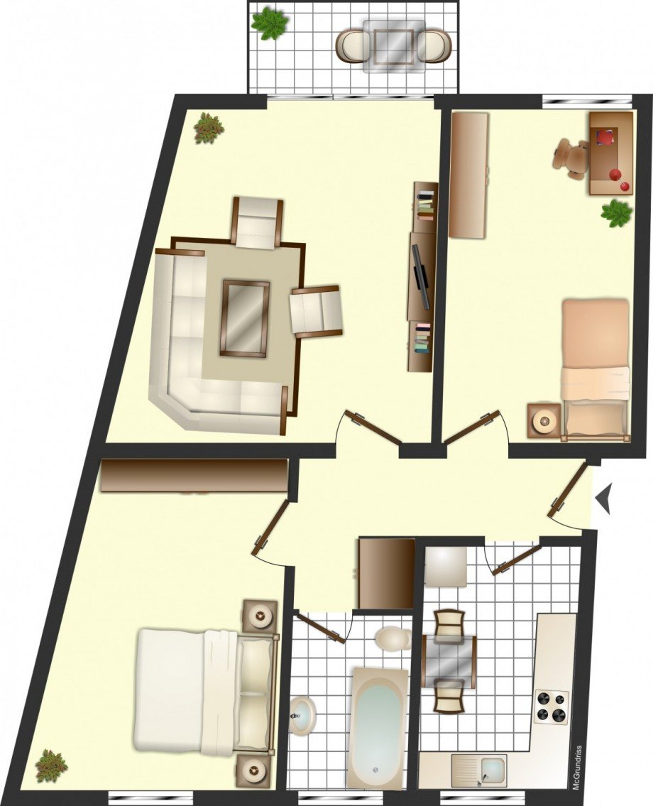 Grundriss Dachgeschosswohnung Braunschweig