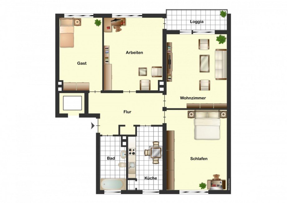 Grundriss Etagenwohnung Braunschweig