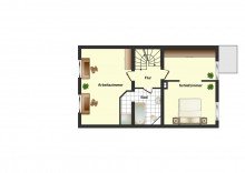 Obergeschoss  Atelierhaus  = Top-Reihenmittelhaus in Veltenhof