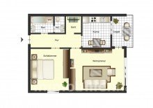 Grundriss 2-Zi.-Eigentumswohnung in Querum - Schunterauenn�he
