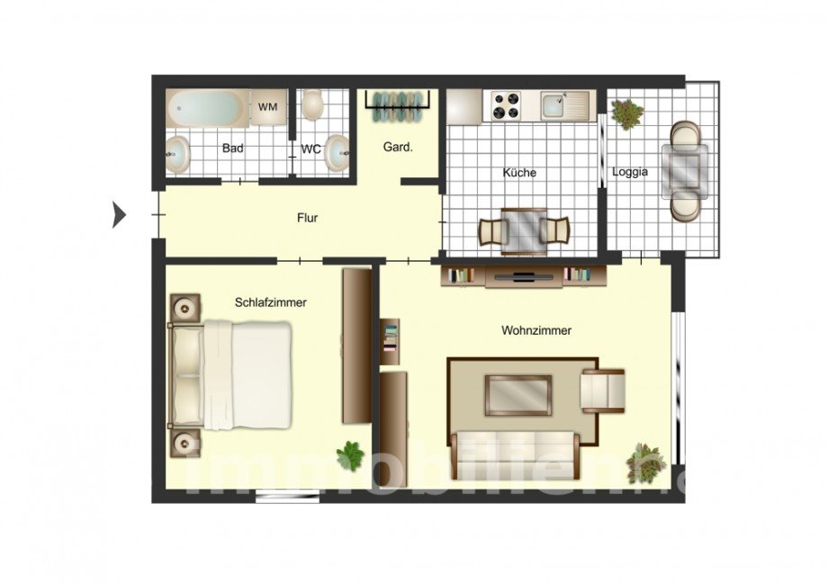 Grundriss Etagenwohnung Braunschweig / Querum