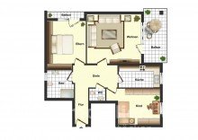 Grundriss Exposee Gepflegte 3 Zimmer-Wohnung in Wf - City mit 2 Balkonen und Stellplatz