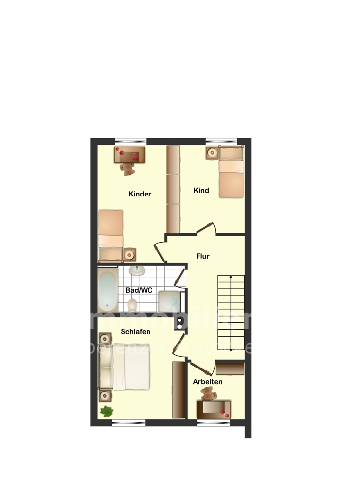 Grdr OG mit Raumteiler Reihenmittelhaus Braunschweig / Lehndorf