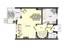 Grundriss Exposee EG 7 Zimmer f�r die ganze Familie - 
Reihenhaus mit Garten & Carport in BS-Querum
