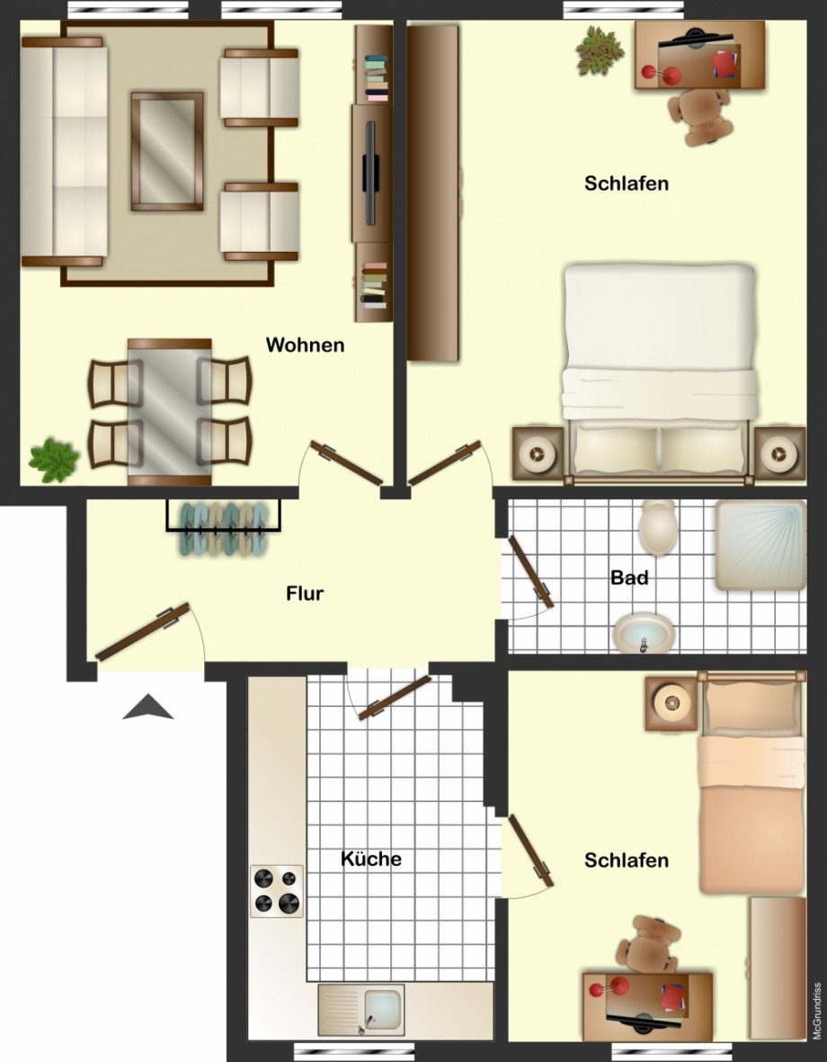 Grundriss Erdgeschosswohnung Braunschweig