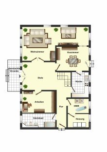 Grundriss EG Gutsherrenhaus der besonderen Art...