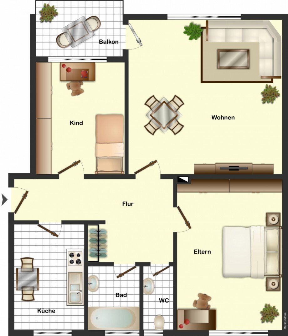 Grundriss Etagenwohnung Braunschweig