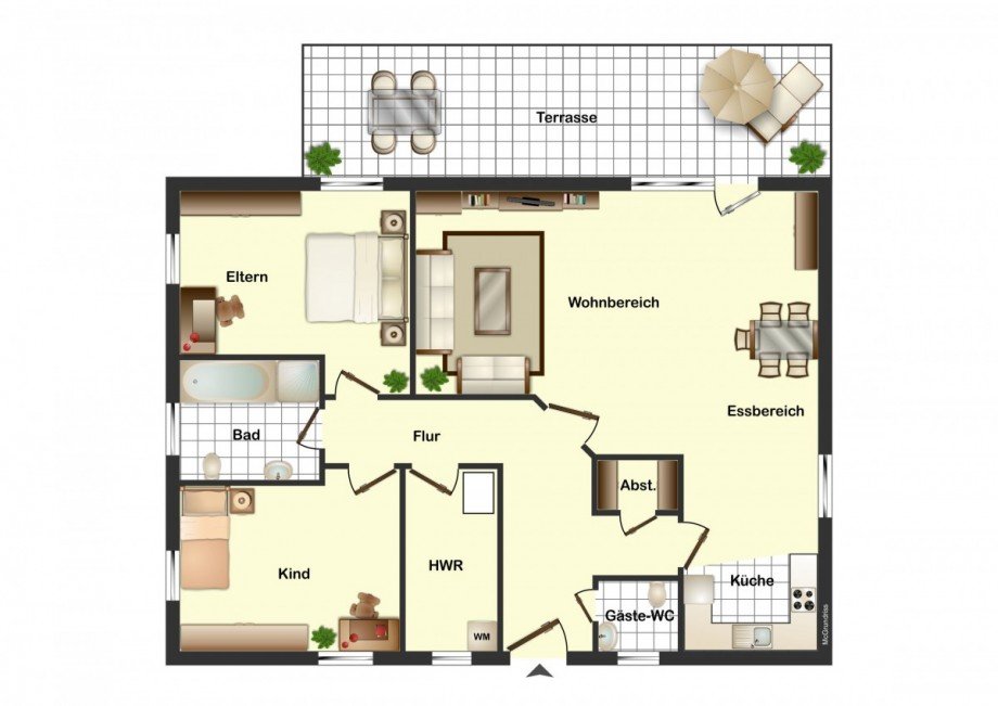 Grundriss Bungalow Einfamilienhaus in Lamme Haus Braunschweig