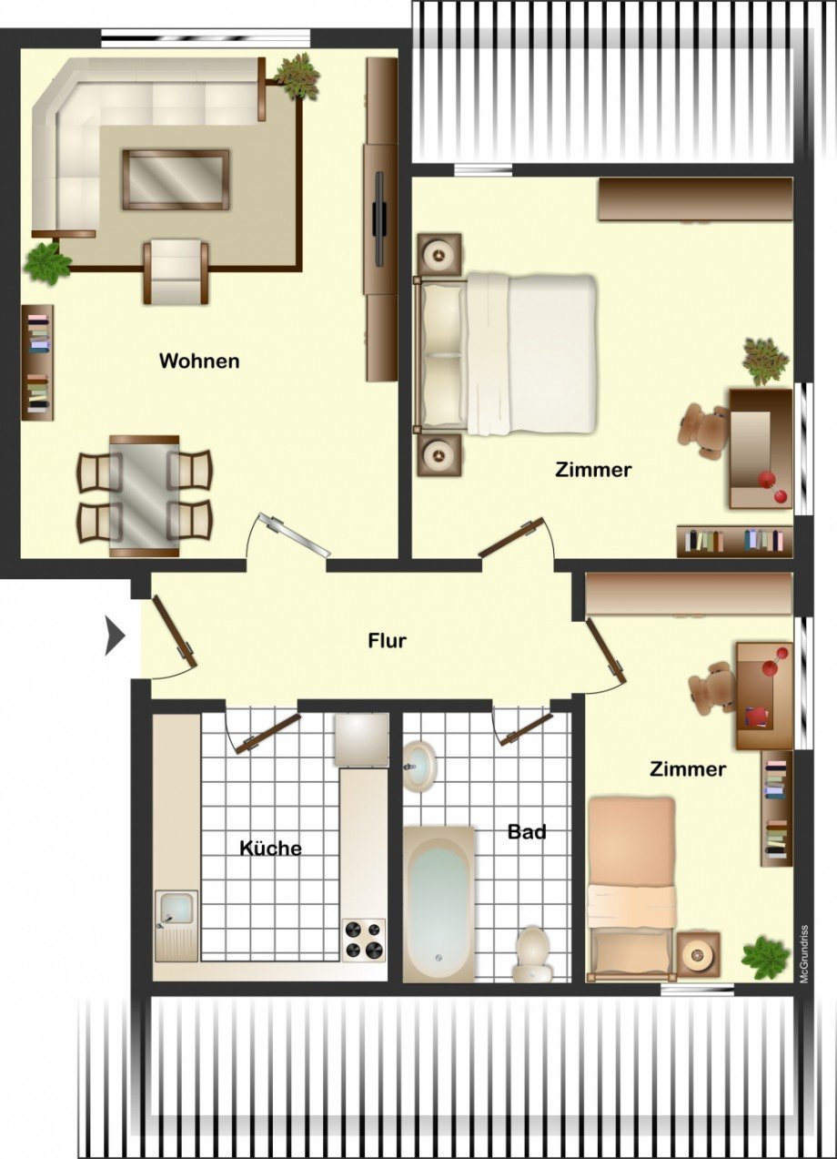 Grundriss Dachgeschosswohnung Braunschweig